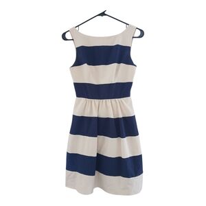 B Darlin Striped Navy and Cream Mini Dress‎ Sz 3/4